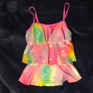 Justice for girls iridescent swim top
